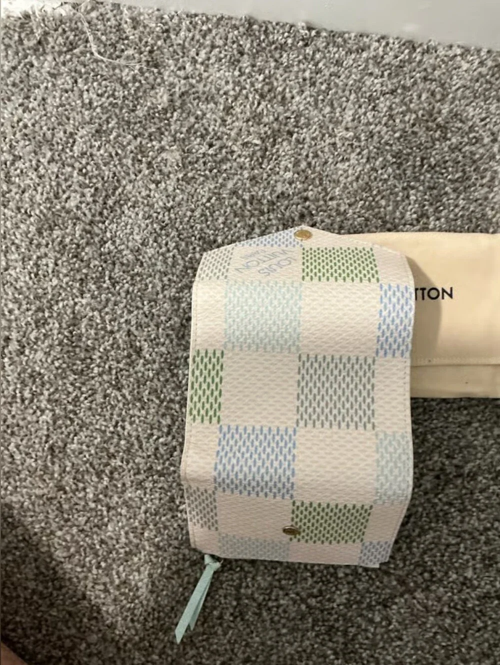 Louis Vuitton Pastel Checkerboard Mini Wallet - White, Green, Blue